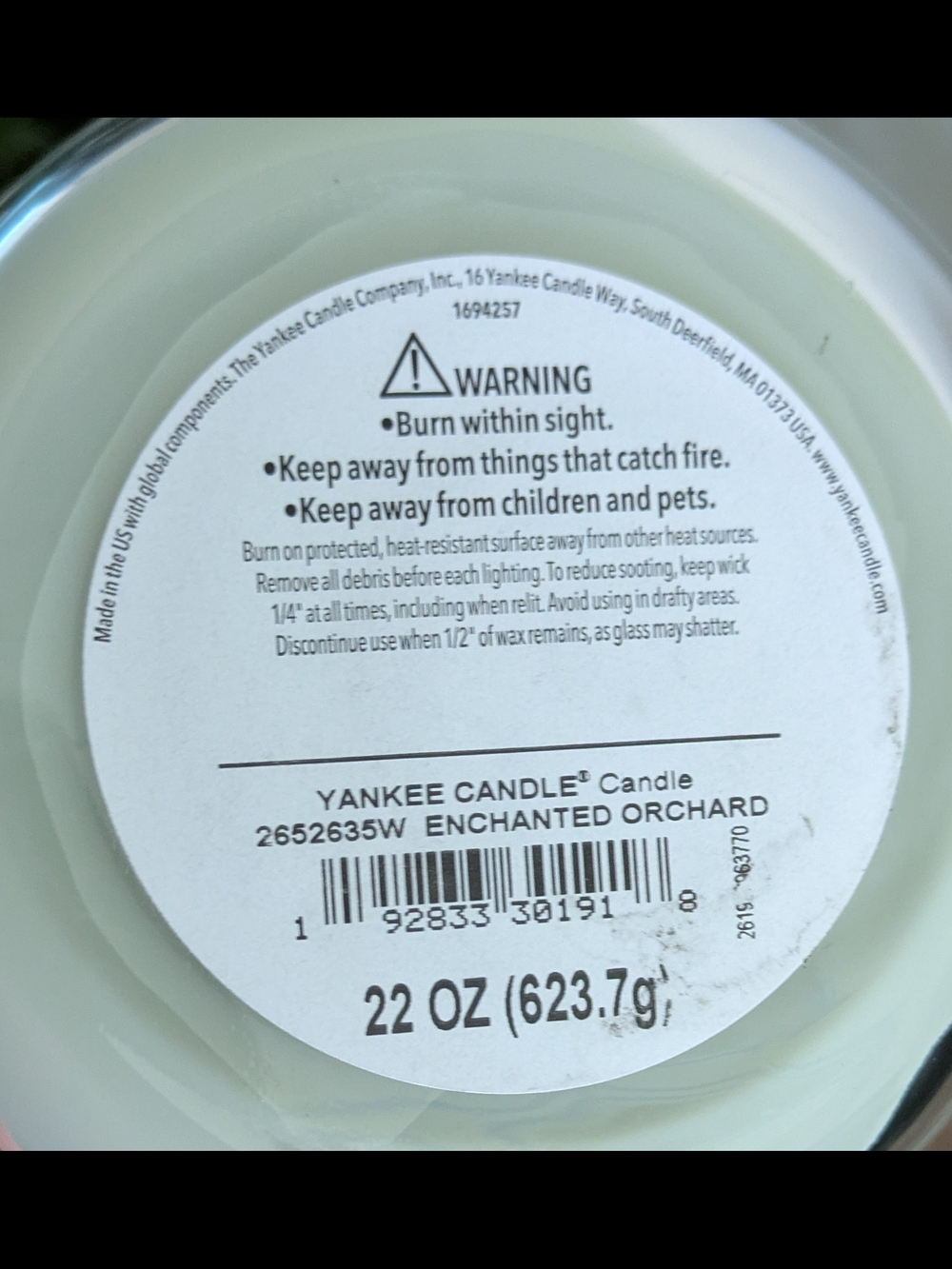 Enchanted Orchard Yankee Candle New 22 oz. - Picture 5 of 5